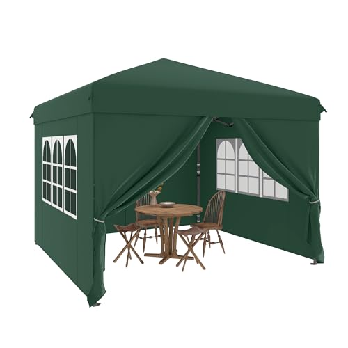 YITAHOME 3x3m Pop up Pavillon mit 4 Seitenteilen,Faltbar Gartenzelt Partyzelt,Camping Pavillon Anti-UV50 Höhenverstellbaren für Outdoor Hochzeit Garten Camping Party Hellgrün verbessert