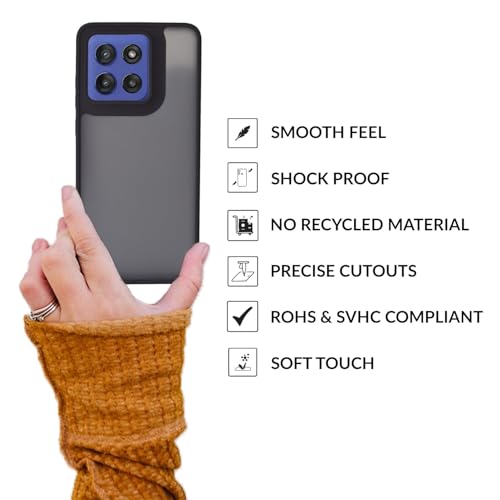 Image of SPRIG Compatible with Moto Edge 60 Stylus Premium MistClear Back Cover Drop Tested Shock Proof Mobile Case for Men, Women, Boys and Girls with Camera Protection (Black)