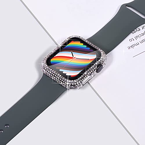 Surace Compatible with Apple Watch Case 40mm, 300 Diamonds with Screen Protector for Apple Watch Series 6/5/4/3/2/1, Bling Case Tempered Glass Protective Cover for 38mm 40mm 42mm 44mm, Clear by Surace - Image 8