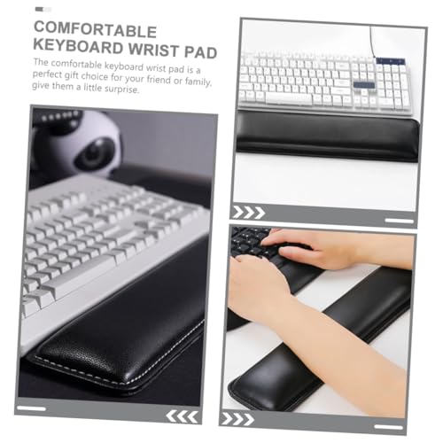 Support poignet clavier PLAFOPE en cuir noir coussin ergonomique
