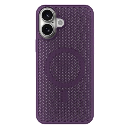 Image of Pikkme Back Cover for iPhone 17 | Honeycomb Cooling Design | Silicone Heat Dissipation | Mag-Safe Compatible | Shockproof Camera Protection Bumper Case (Purple)