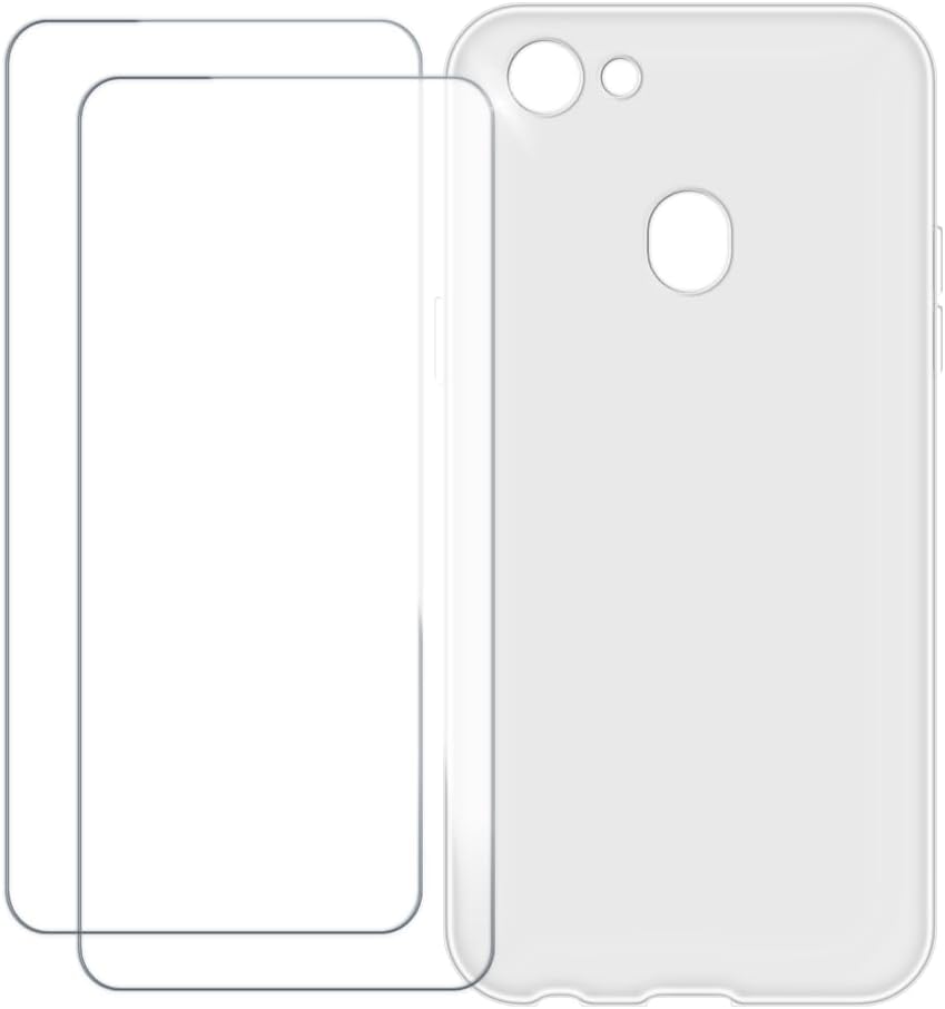 Compatible with HTC U12 Life Case Colorful Custom Cover with 2 Pack Tempered Glass Screen Protectors - Shockproof Scratch-Resistant (White)