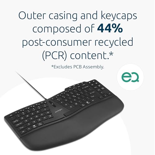 Kensington Pro Fit Ergo KB675 EQ TKL Wired Keyboard, USB-A Connection, Ergonomic Curved Design, Programmable Keys (K75497NA) by Kensington - Used condition - Image 6