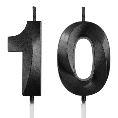 AndiluluBear Number 10 Birthday Candles 1.96 Inch Happy Birthday Cake Candles Cupcakes Topper Decoration for Birthday Party Wedding Anniversary Celebration Supplies (Black)
