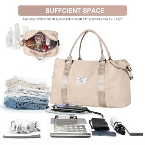 Cute Women's Travel Duffel Bag - Weekender Overnight Carry On Tote with Toiletry Bag - 18x14x8 inches3