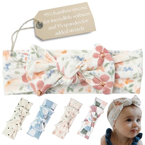 Image of Ada Joy Baby Girl Bows and Headbands - Premium Quality & Stylish Design Toddler Headbands with Soft, Stretchy Bamboo - Newborn Baby Bows