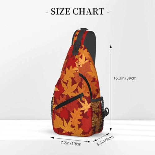 Funny Thanksgiving Pumpkin Sling Backpack, Multipurpose Autumn Leaves Crossbody Shoulder Bag Travel Hiking Daypack3