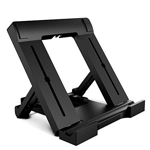 WD&CD Soporte Tablet, Universal Soporte Ajustable Soporte Multiángulo Portátil, Soporte para 7 10'' de Móvil y Tableta, Negro