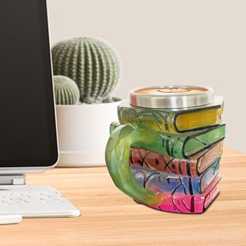 Tasse à café 3D bibliothèque en céramique colorée pour cappuccino - 8