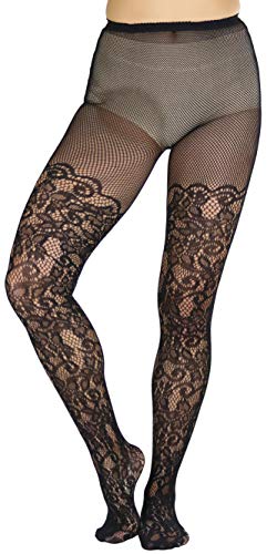 ToBeInStyle Women's Elegant Floral Vine Fishnet Pantyhose4