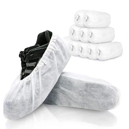 MAKINGTEC Disposable Shoe Covers 100 Packs (50 Pairs) Boot Covers Non-Slip Shoe Covers for Indoor Shoe Protector Medical Boot Cover Rain Shoes Sneaker Bottom Protector Shoe Cover