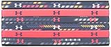 Under Armour Girls' Graphic Headbands - 6 Pack, Apollo Gray /Marathon Red, One Size Fits All