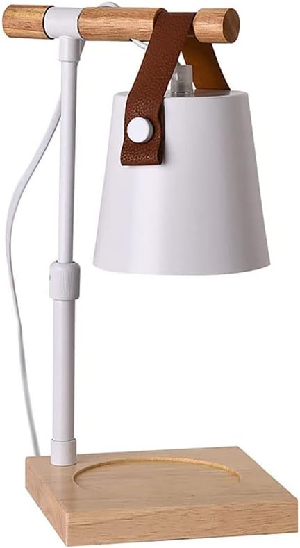 Candle Warm Lamp with 2 Bulbs Creative Home Wood Aromatherapy Melting Wax Lamp Height Adjustable Candle Lamp Warmer with Dimmer