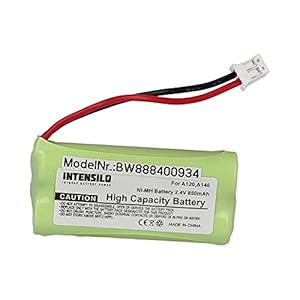 INTENSILO Accu compatibel met Siemens Gigaset AL145 Duo, AL14H, AS14, AS140 draadloze vaste telefoon (850 mAh, 2,4 V…