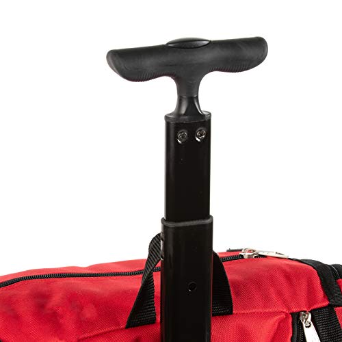 Boombah Rolling Catchers Superpack 2.0 Baseball/Softball Gear Bag - 23-1/2" X 13-1/2" X 9-1/2" - Black/Red - Telescopic Handle - Holds 4 Bats - Wheeled Version #TOP2