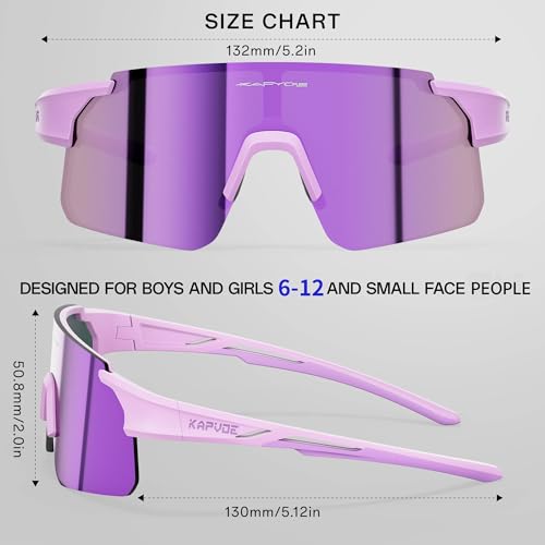 KAPVOE Youth Sports Sunglasses Boys Girls Baseball Softball Running Cycling Glasses for Kids Age 6-12 K9035 — view 5