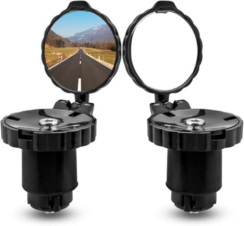 Bestgle 2 Pcs Specchietto Retrovisore per Bicicletta, Specchio da Bicicletta per Manubrio 360° Pieghevole Specchietto Bici con Regolabile Lente Convessa in Vetro HD per Manubrio 21-22 mm