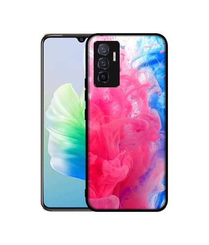 Image of Fractal Paint Design Premium 2D Printed Metal Back Case Cover for Vivo V23E 5G / Y75 4G