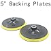 JUNLIXN 5 Inch Backing Plates Buffing Pads Holder 5/8-11 Thread Hook & Loop Backer with 1/4'' Connecting Rod Hex Shank for Polishing Tools, Sander (Pack of 4)