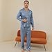 ShuiGod men's button satin pajamas set-ideal for leisure, sleeping or fashion travel-Blue leopard print-XXL