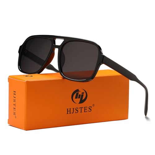 HJSTES Retro Square Aviator Sunglasses for Women Men Trendy Classic Aviators Sun Glasses Vintage 70s Shades3