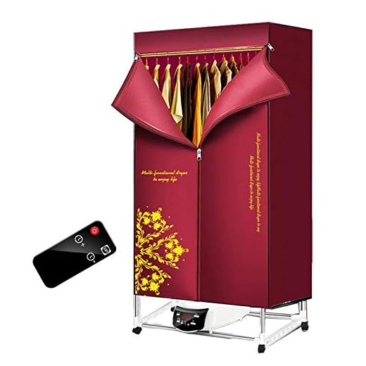 Electric Clothes Dryer Foldable Drying Rack 1500w-1.5 meters 2-Tier Remote Control Heater Large Capacity Low Noise for Home,Laundry,Apartment 110V(Red)