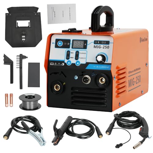 2 in 1 Welding Machine (MMA MIG-250A 220V) Portable and Safe Home Welding Machine Power Tools Welding Equipment with Accessories
