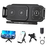 Olycism Wireless Car Chargers Phone Holder Car for Galaxy Z Fold 7 6 5 4 3 2 Flip with Charging Function 15W Dual Coils QC 3.0 Fast Wireless Charger Car for Z Fold