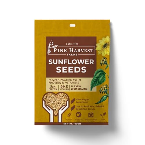 Pink Harvest Farms Sunflower Seeds, 100 Gm | Healthy Snacks | High in Vitamin, Fibre & Protein | Non - GMO | Diet food | Gluten free (B0CKKW78CK) Amazon Price History, Amazon Price Tracker