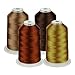 Produktbild Simthread Maschinenstickgarn 5000M Spulen Set Polyester Stickgarn für Babylock, Bernette, Janome, Kenmore, Singer, W6 N 5000 Stickmaschine und Nähmaschine (4 Braun)