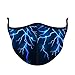 Top Trenz Mask Made with Stretch Cloth for Everyday Indoor/Outdoor Use - Blue Lightning - One Size Fits Most Ages 8+