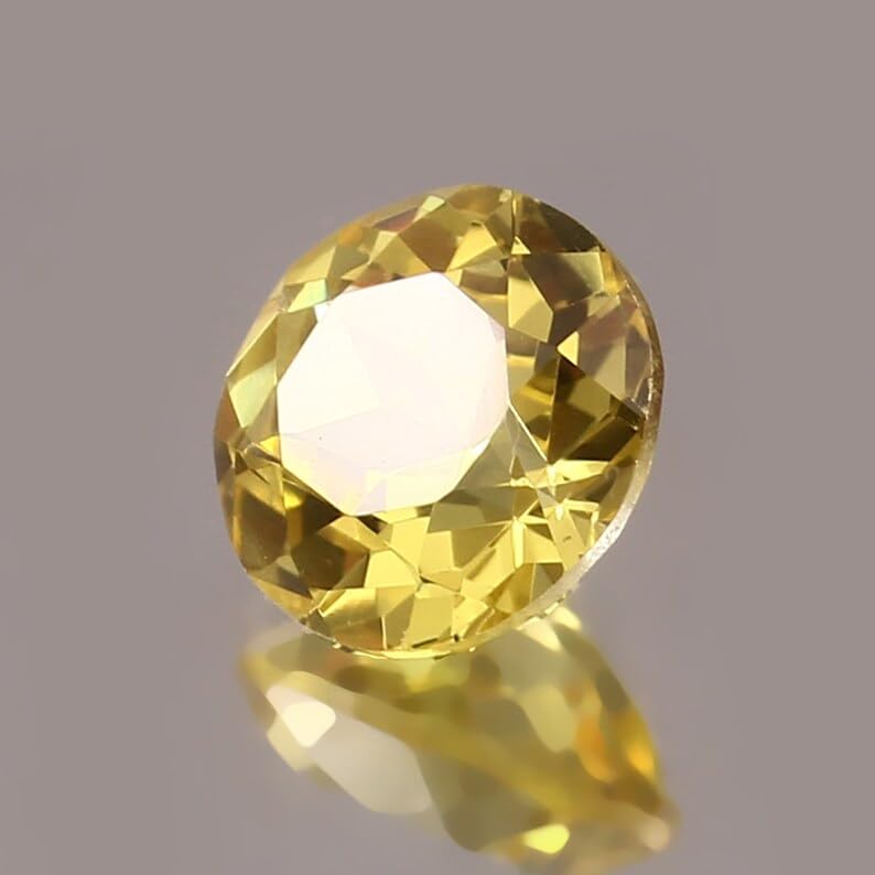 Saphir jaune de Ceylan véritable 10 mm pour remplacer une pierre perdue - 4