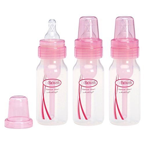 Image of Dr. Brown's Baby Bottles - Pink Bottles 4 Oz. 3 Pack