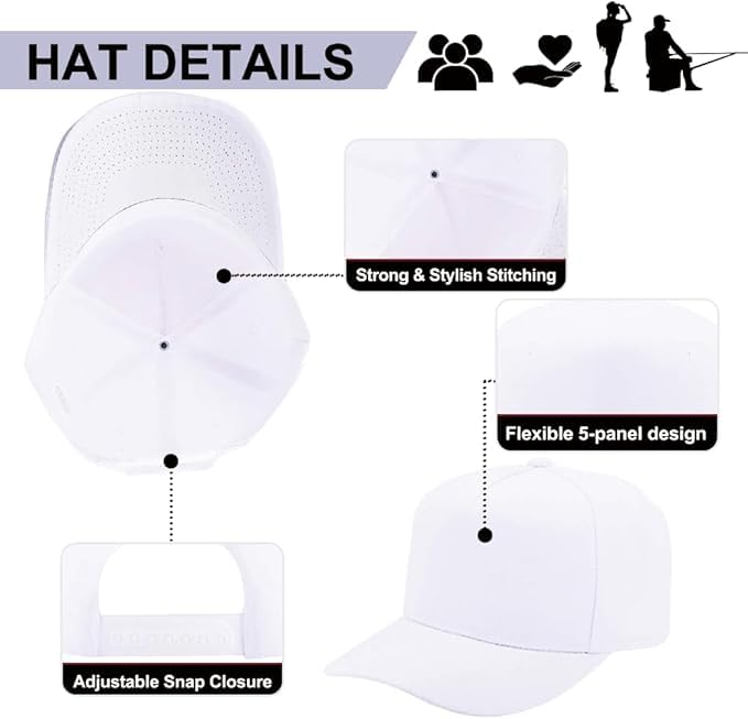 Image of 5-Panel Baseball Cap for Workouts, Hiking, Outdoor Sports, Customizable DIY Design, All-Season Comfort Fit, Adjustable