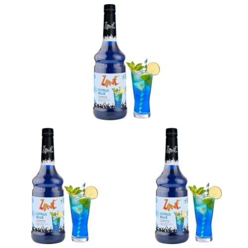 Image of Zone Citrus Blue Flavoured Syrup 1000ml | Refreshing Lemon Citrus Blend with Subtle Orange Notes | Perfect for Mocktails, Lemonades, Iced Teas & More | Ideal for Cafe, Restaurant & Home Use