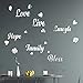 decalmile 3D Pegatinas de Pared Espejos de Acrílico Vinilos Decorativos Live Love Laugh Frases Corazón Espejos Adhesivos Pared Habitación Salón Dormitorio Hogar Decoración(Plata)