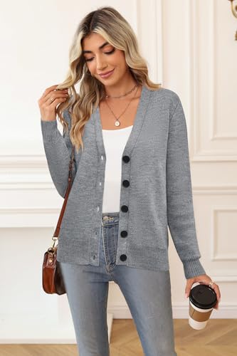 Image of Newshows Womens Fall Fashion 2024 Wool Blended Cardigan Sweater Button Down Long Sleeve Knit Outerwear Coats