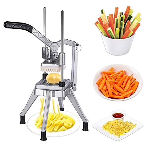 Potato Wedge Slicer, French Fry Cutter, Commercial Vegetable Dicer Chopper, Fruit Chopper Stainless Steel Blade Quick Chopper Machine for Onion Tomato Pepper Potato