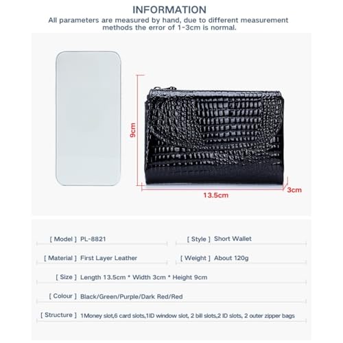 Cowhide Wallet for Women Small Trifold Wallet for Girls Students with Credit Card Holder4