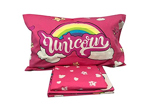 Unicorn Single Bed Sheet for Girls Complete Bed, Pink, Top Sheet, Fitted Sheet, Pillowcase, 100 Percent Cotton, Bed Sheets for Bedroom - Image 3