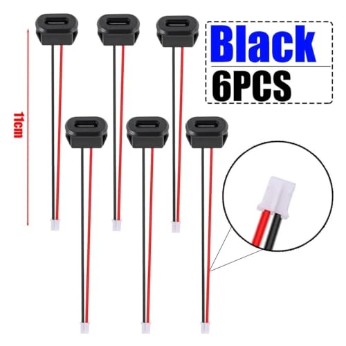 Conector hembra USB C 2 pin jack impermeable socket carga rápida 2