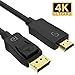 Produktbild Syncwire DisplayPort HDMI Kabel 2M, Verbindungskabel High Speed Vergoldet DisplayPort auf HDMI Kabel Unterstützt Audio für HDTV, Monitor, Projektor, Desktop, AMD, NVIDIA, Weitere, Schwarz