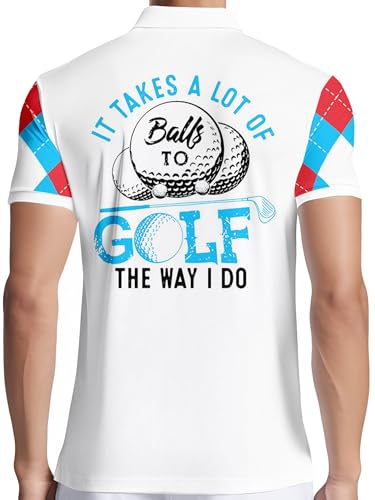 Image of PAGYMO Funny Golf Shirts for Men Crazy Printed Pattern Novelty Moisture Wicking Performance Mens Polo Shirt