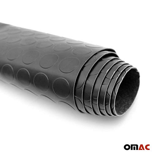 Omac Truck Bed Mat Liner | Rubber Trunk Mat Floor Liner Aluminum Black | All-Weather Protection For Your Truck Cargo Van Or Suv Pickup Accessories | Flooring Trim To Fit Design (Penny 197" X 79") #TOP3