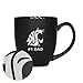 Rico Industries NCAA Washington State Cougars - WSU #1 Dad 15oz Laser Engraved Matte Black Ceramic Bistro Mug - for Hot or Cold Drinks