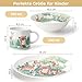 MIAMIO - 3er-Set Kindergeschirr/Porzellan Kinderbesteck, Kindergeschirr-Set aus Porzellan - Inklusive Teller, Schüssel und Tasse - Für Kinder und Kleinkinder (Wald)