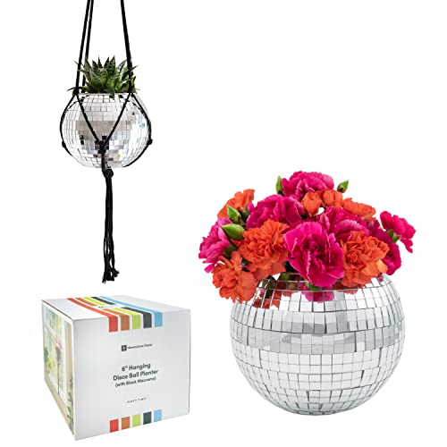 Havenstone Home Hanging Disco Ball Planter 8" - with Acrylic