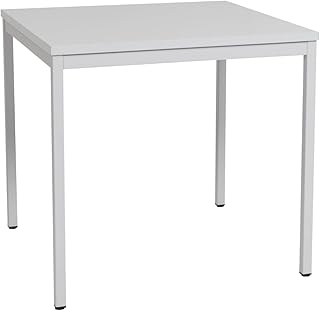 furni24 Schreibtisch-Stahl 80x80x75cm, Grau, TÜV/GS-Einfache Montage, Arbeitstisch, Bürotisch, Küchentisch, Esstisch, Druckertisch Büro-Möbel Arbeitszimmer Computertisch Gaming-Tisch Mehrzwecktisch