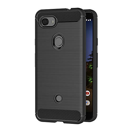 Custodia AICEK Per Google Pixel 6, Cover Silicone Sottile Antiurto Nera, Retro Trasparente E Bordo TPU