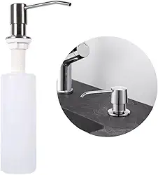 Dispenser de Detergente Embutir 350ml – Para Pia e Bancada – Plástico ABS e Aço Inox | Dosador | Dispenser | Sabão Detergente Sabonete Liquido para Pia |